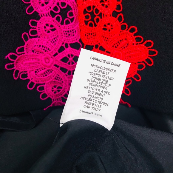 π Host Pick π NWOT Trina Turk Whim AppliqueΜ Lace Trim Crepe Dress - Picture 12 of 14